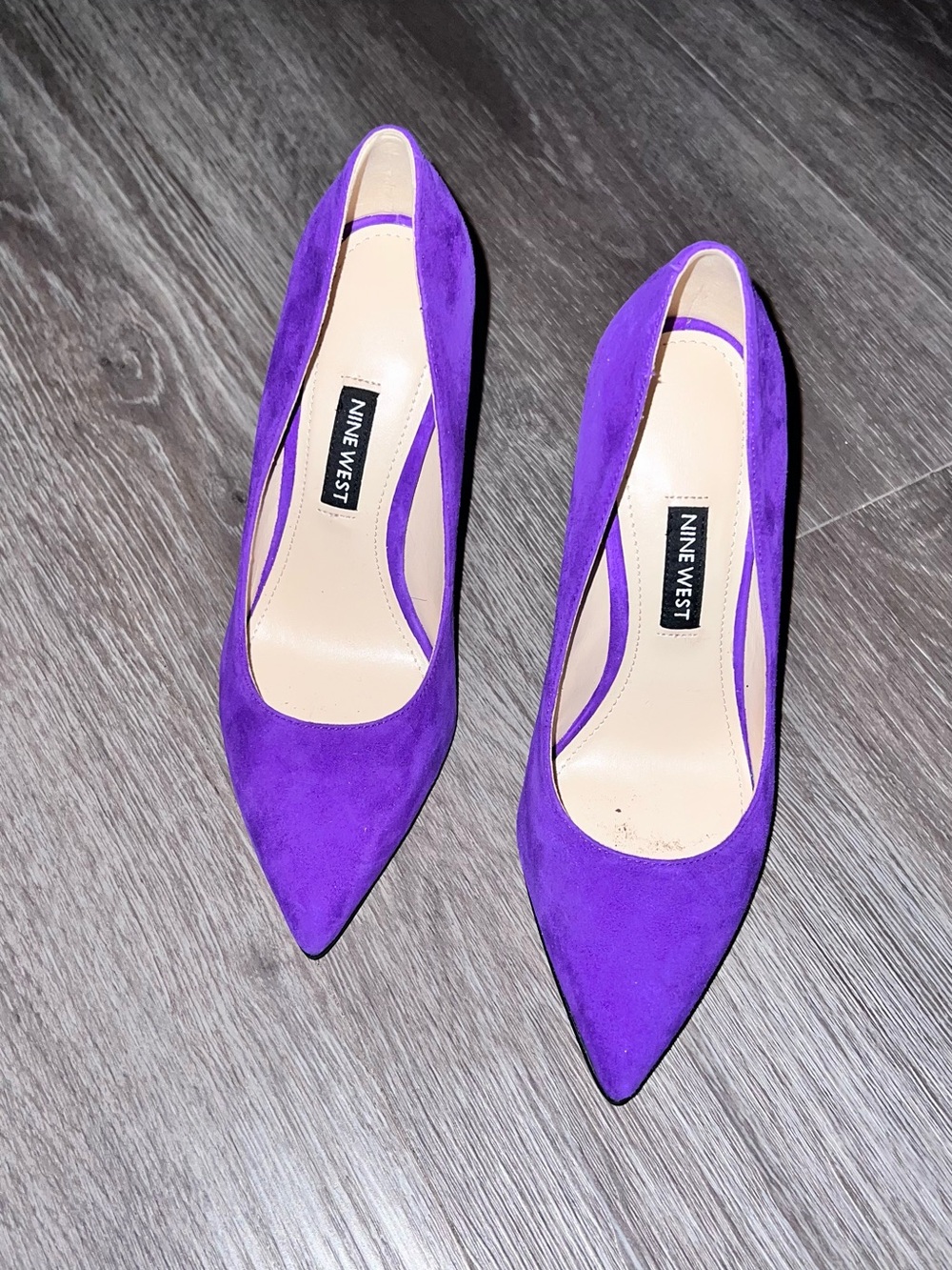 Nine West Vibrant Purple Pointed Suede Pumps